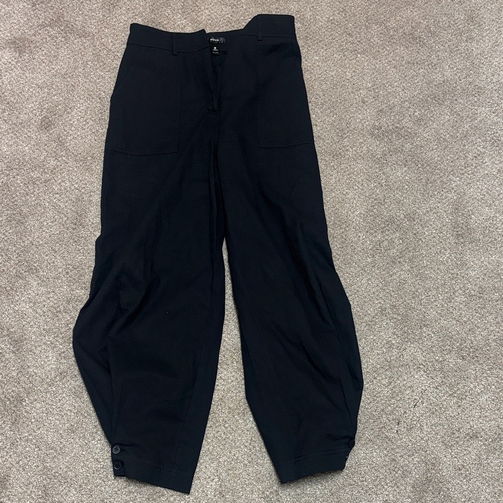 Aqua Black Wide-Leg/ balloon leg